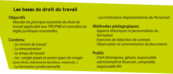 Liste des formations possible