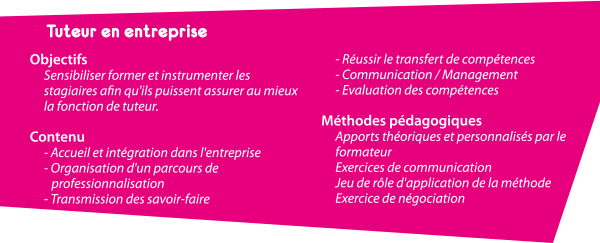 Liste des formations possible